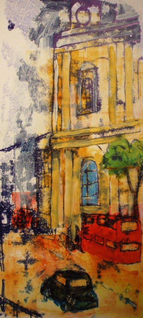 Taxi for St. Paul's | Monoprint | 390 x 267 | Original sold, available as a print