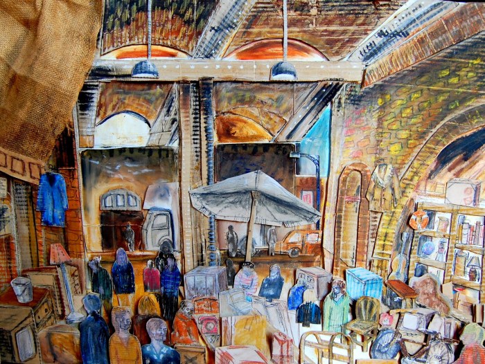 Brick Lane Antiques Market | Mixed Media | 841 x 594mm | £600