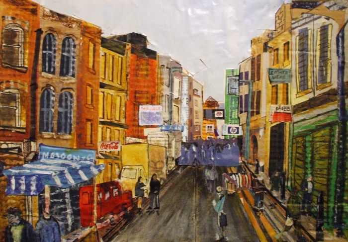 Brick Lane High Street | Mixed Media | 420 x 200m | Original sold, available as print