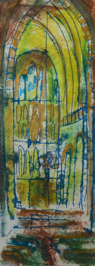 Southwark Cathedral | Monoprint and Mixed Media | 190 x 510mm | £395