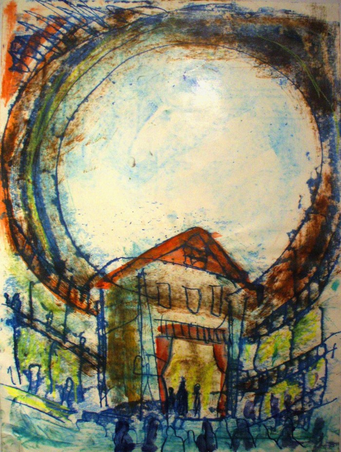 The Globe Theatre | Monoprint | 350 x 450mm | £425