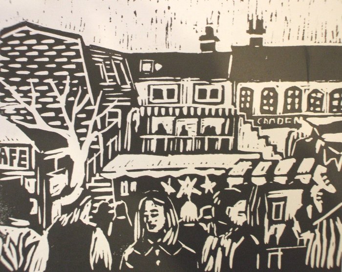 Camden Market | Linoprint | 210 x 195mm | £250.00