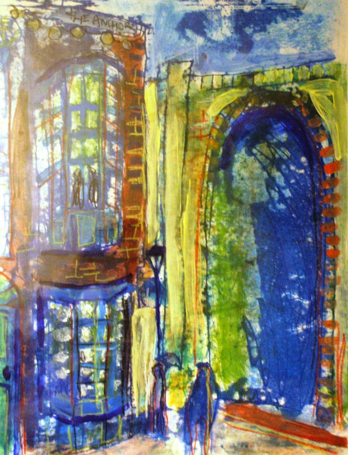 The Anchor Pub | Monoprint and Mixed Media | 390 x 458mm | £425
