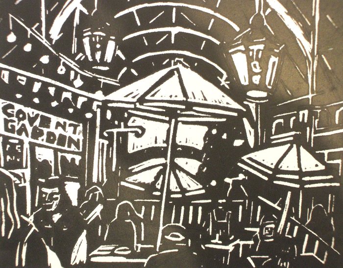 Covent Garden Market | Linoprint | 210 x 195mm | £250.00