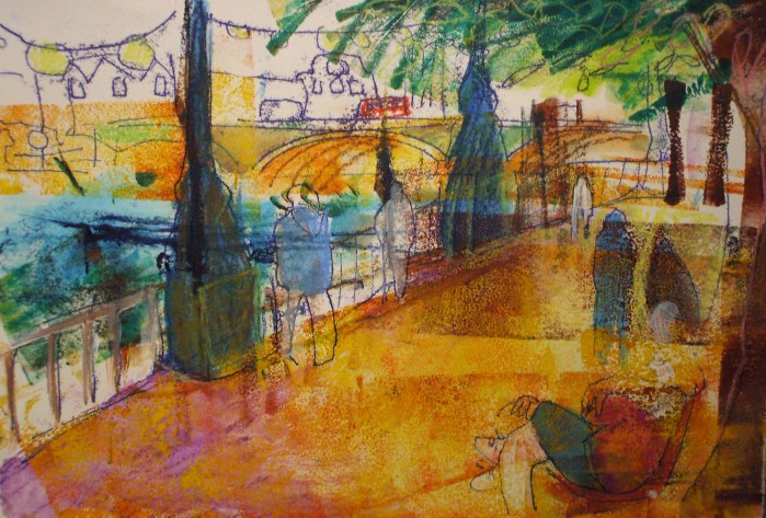 Lazy Sunday in London | Monprint and Mixed Media | 394 x 297mm | £395