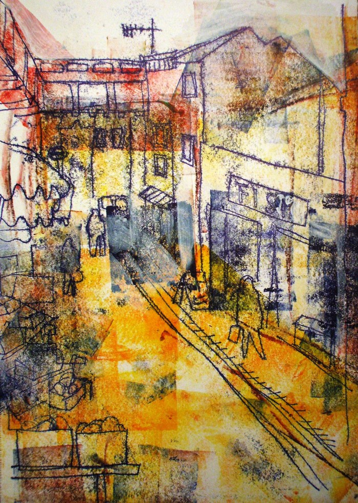 Portabello Market | Monoprint | 300 x 420mm | £395.00