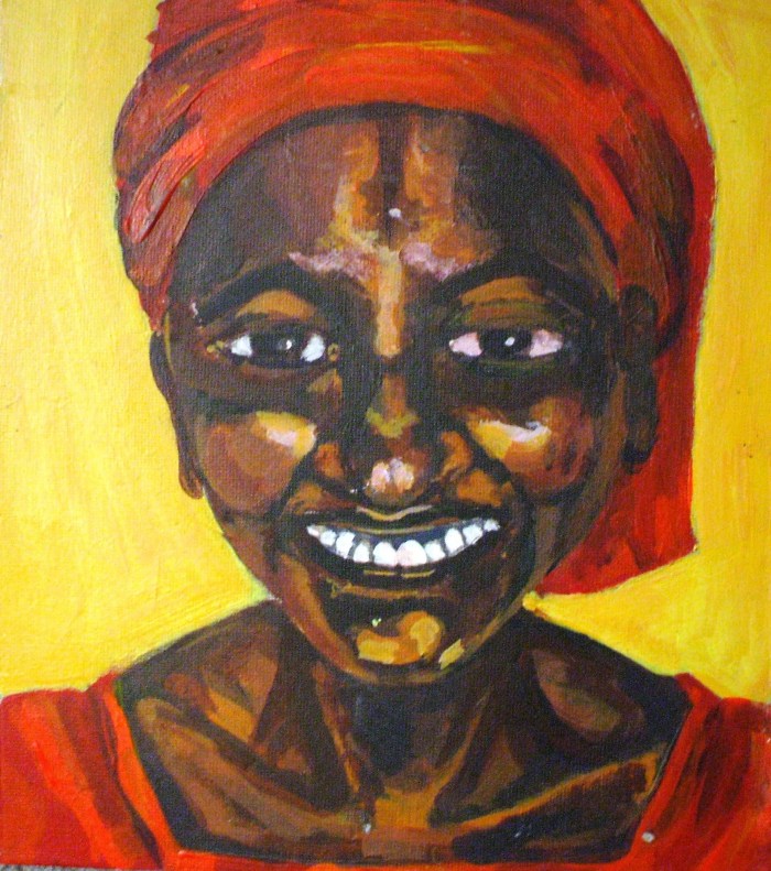Gambian Smile | Acrylic | 185 x 210mm | Sold original, available as a print