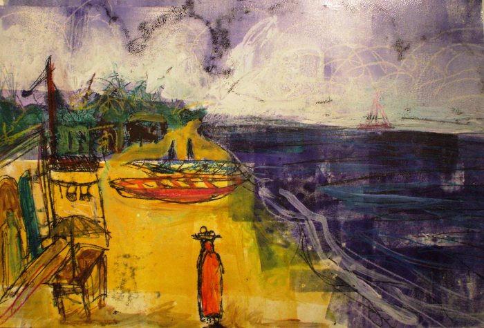 My Favourite Gambian Beach | Monoprint | 440 x 310mm | £395