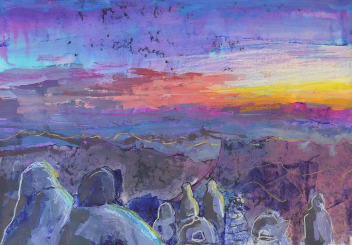 The Sun Rising over Mount Sinai | Monoprint | 420 x 300mm | Sold original, available as a print