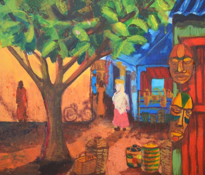 Baobab Tree in the Market | Acrylic | 300 x225mm | £280