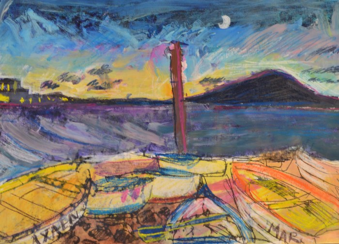 Cocktail Hour at El Medano, Tenerife | Monoprint | 420 x 300 | £395