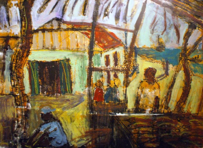 Gambian Fishing Market | Monoprint | 440 x 310mm | £395
