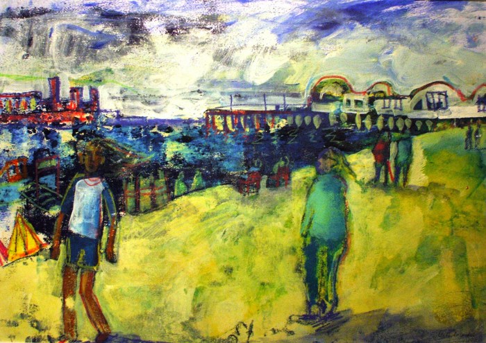Portsmouth Beach | Monoprint | 420 x 300mm | £395