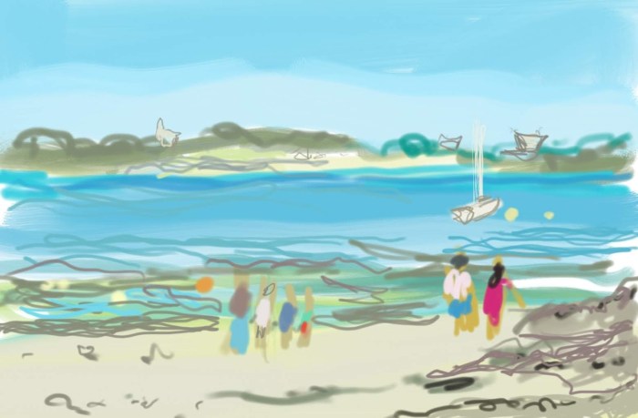 Rock Pooling in Saint Jacut, Brittany | Digital Art | 297 x 210mm | £150