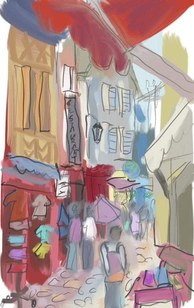 Windy Honfleur Street, Brittany | Digital Art | 210 x 297mm | £150