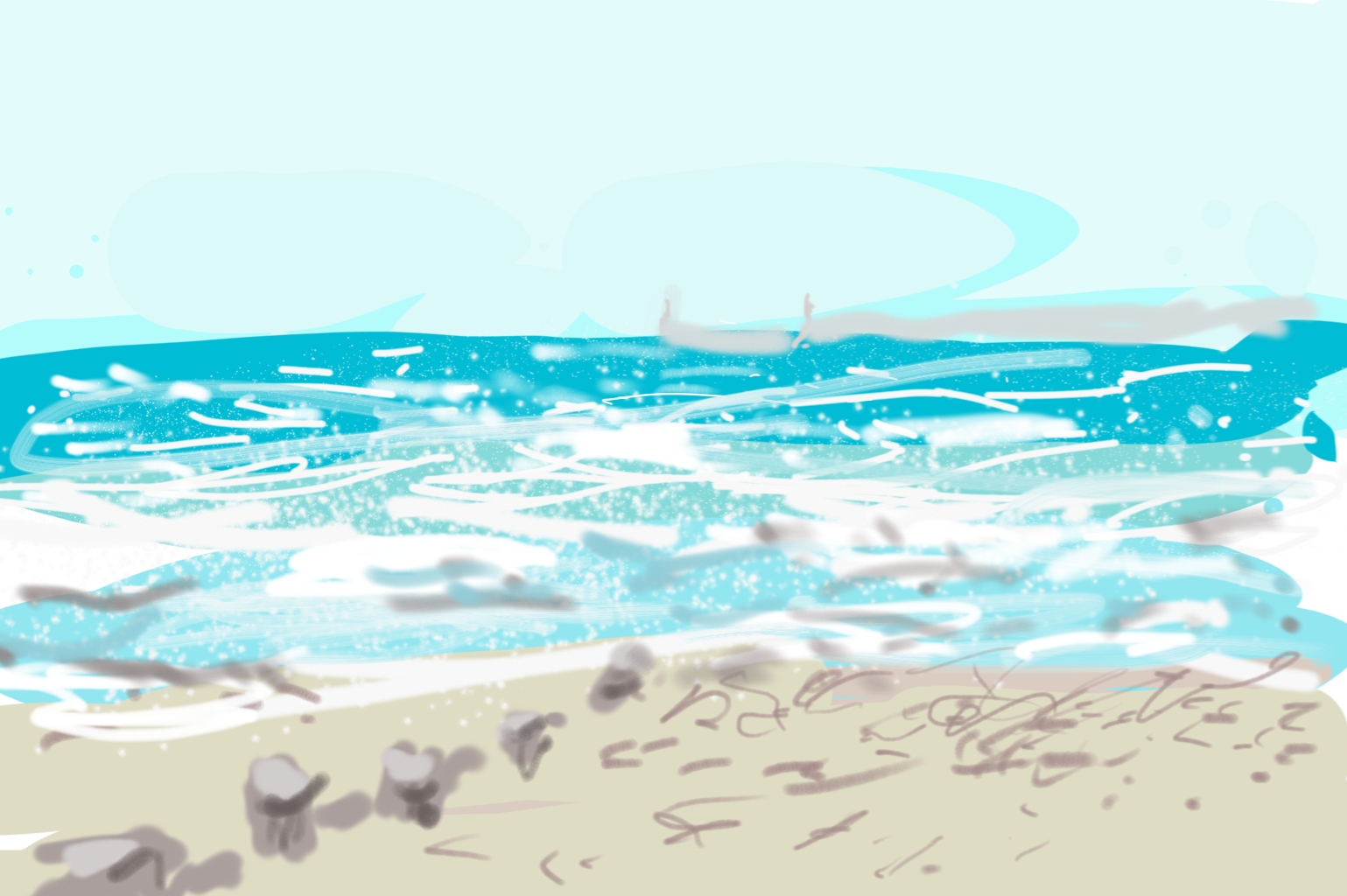 Wittering Beach in April | Digital Art | 297 x 210mm | £150