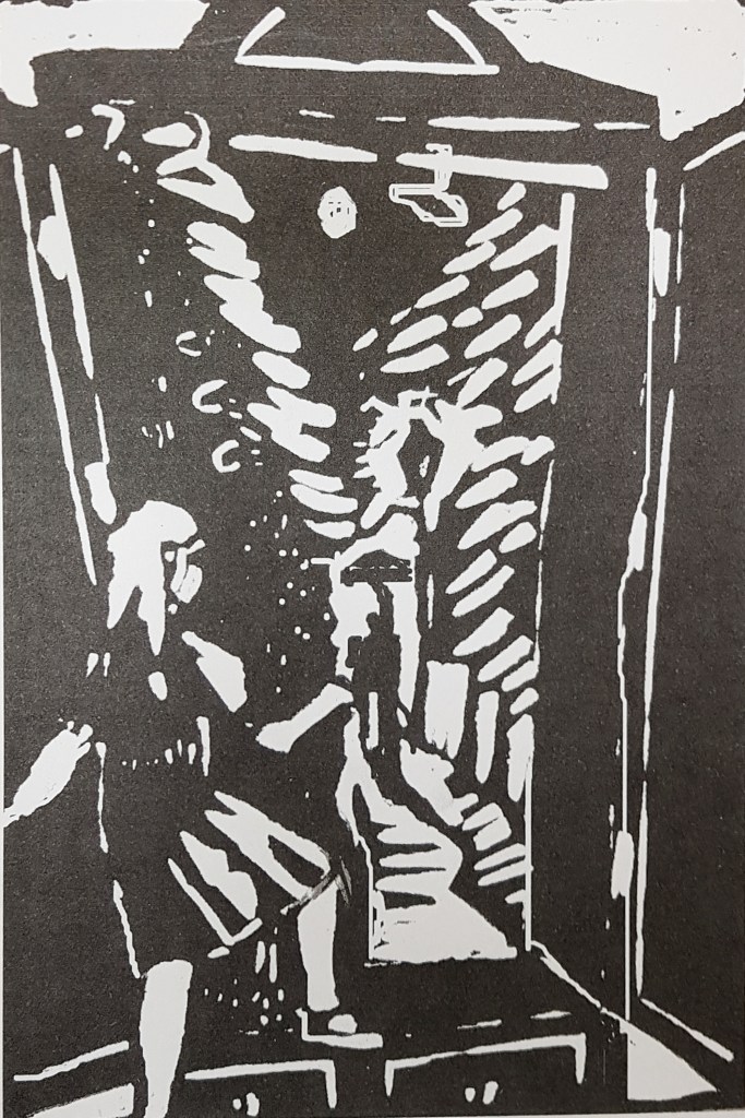 'Lucy enters the wardrobe' | Lino print | 148 x 210mm | £195